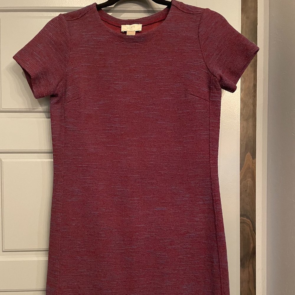 LOFT Outlet Crimson with Blue Touches Dress